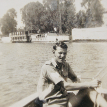 Ron Chapman on lake - possibly Cairo, Egypt around 1942.