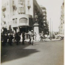 RAF Band, Empire Day March past 24th May 1942, opposite old Suleiman Pasha statue in central Cairo.